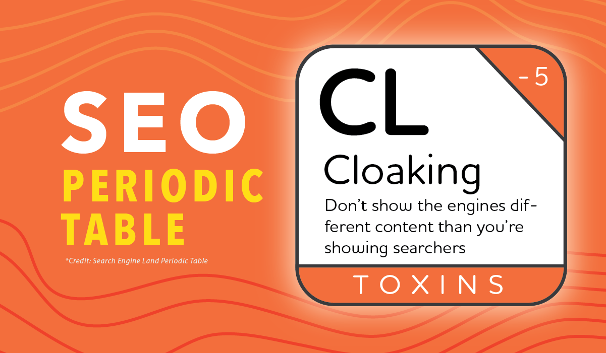 Marketlink SEO Periodic Table TOXINS Cloaking Blog