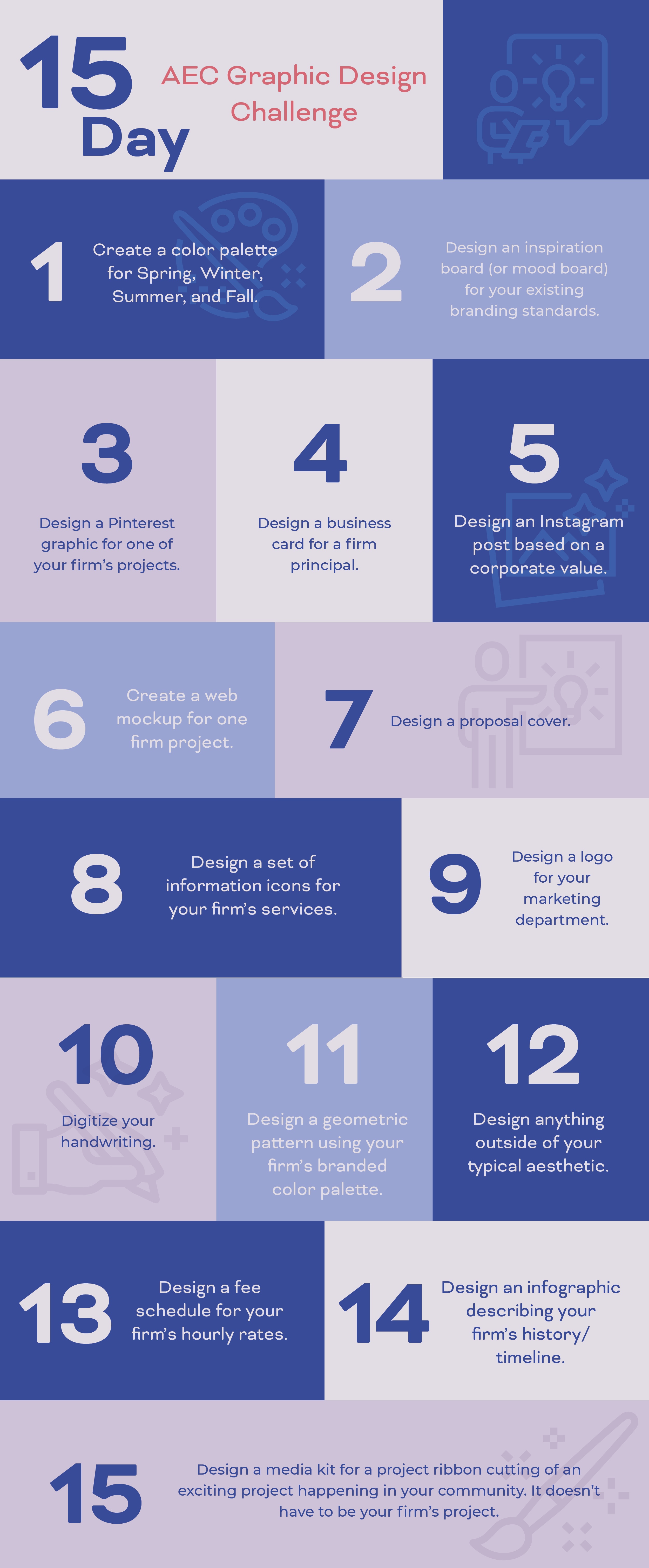 15 day aec graphic design challenge infographic
